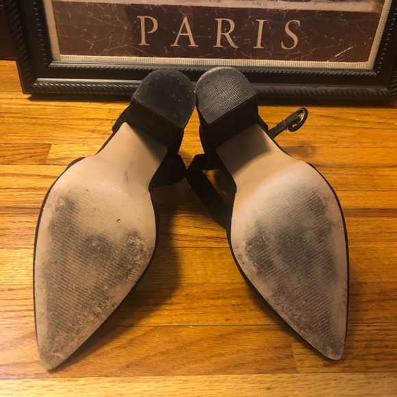 Shoedazzle Black High Heels W/ Ankle Strap Size 7 - Picture 5 of 5